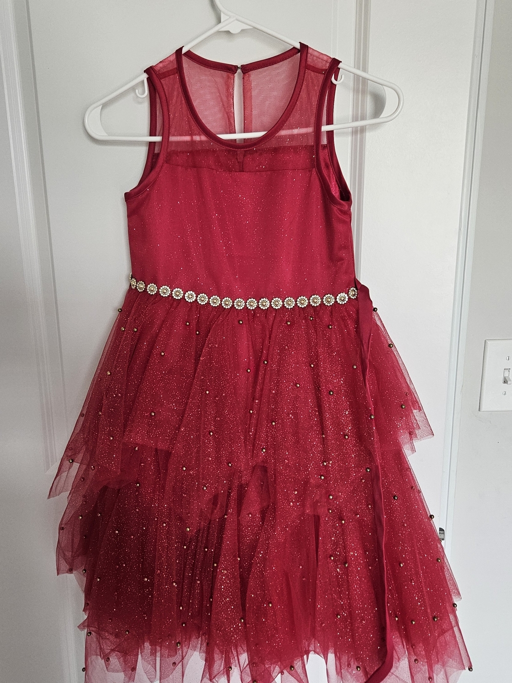 Red Sparkle Tulle Kids Costume Dress
